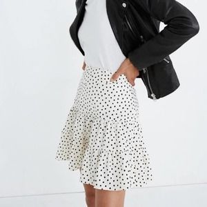 Madewell Tiered Polka Dot Skirt